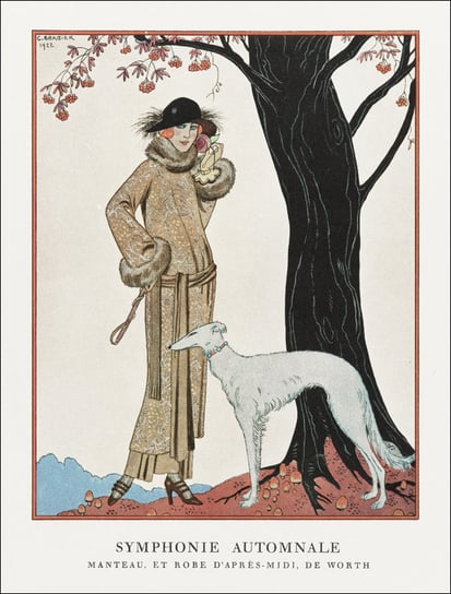 Costumes Parisiens, No. 84: Grande robe du soir from Journal des Dames et des Modes, George Barbier - plakat 42x59,4 cm Galeria Plakatu