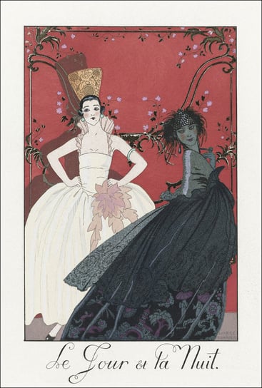 Costumes Parisiens: Toilettes de taffetas, George Barbier - plakat 70x100 cm Galeria Plakatu