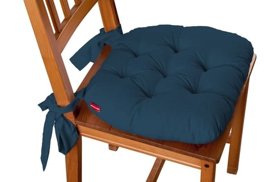 Cotton Panama Siedzisko Marcin na krzesło, Ocean Blue (morski niebieski), 40x37x8 cm Dekoria