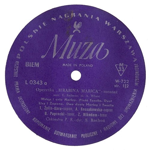 Countess Mariza: Lisa's and Tassilo's song Agnieszka Kossakowska, Bohdan Paprocki, Imre Kálmán