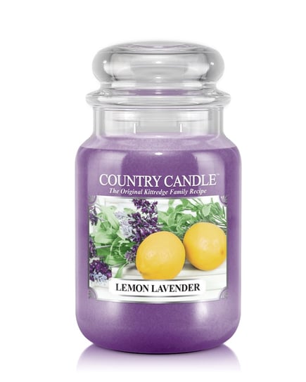 Country Candle, Lemon Lavender, świeca zapachowa, duży słoik, 2 knoty Country Candle