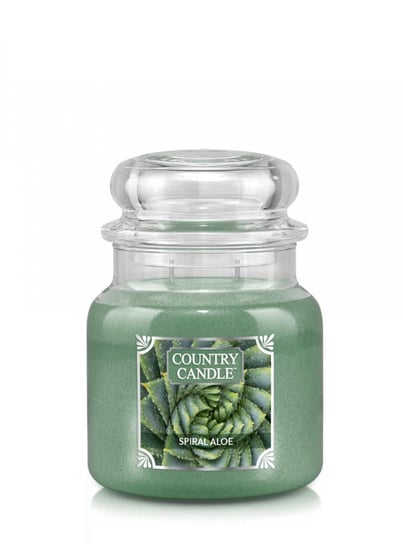 Country Candle - Spiral Aloe - Średni Słoik (453G) 2 Knoty Kringle Candle