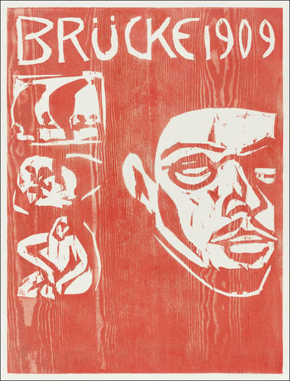 Cover of the Fourth Yearbook of the Artist Group the Brucke, Ernst Ludwig Kirchner - plakat 40x60 cm Galeria Plakatu