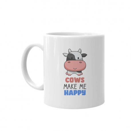 Cows Make Me Happy - Kubek Na Prezent Dla Hodowcy Krów Koszulkowy