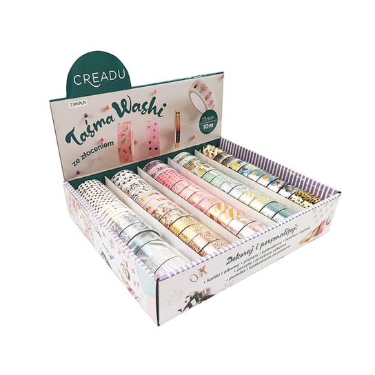 CR Taśma washi gold, mix wzorów Creadu
