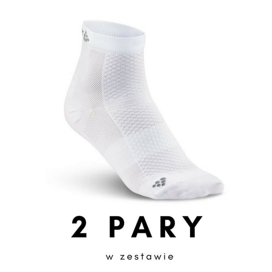 Craft, Skarpety do biegania, COOL Mid 2-Pack Socks, biały, rozmiar 43/45 Craft