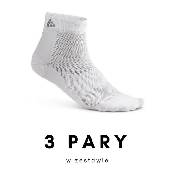 Craft, Skarpety do biegania, Greatness Mid 3-pack Socks, biały, rozmiar 46/48 Craft