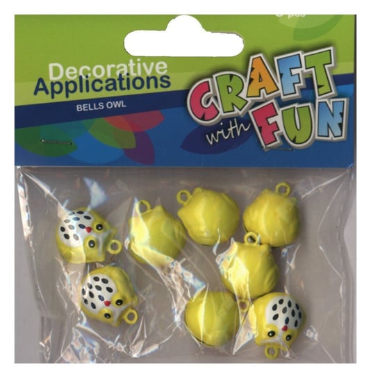 Craft with Fun, aplikacje dekoracyjne, dzwoneczki, sowy, 8 sztuk Craft With Fun