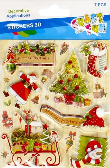 Craft With Fun, Naklejki Boże Narodzenie 3D, Mix, 481034 Craft With Fun
