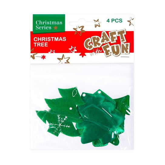 Craft With Fun, Ozdoba Boże Narodzenie materiał Choinka, 4 szt. 383956 Craft With Fun