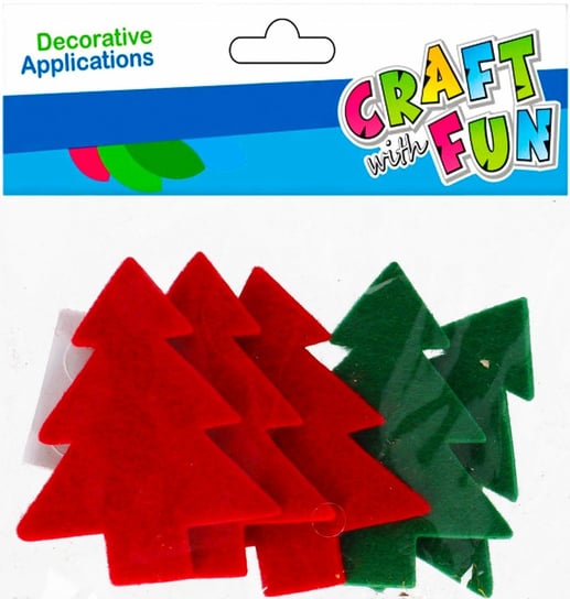 Craft With Fun, Ozdoba dekoracyjna samoprzylepna Filc Boże Narodzenie Choinka, 501379 Craft With Fun