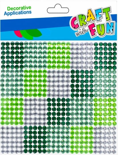 Craft with Fun, Ozdoba dekoracyjna, samoprzylepna, kryształki, 10x10, zielone, 501431 Craft With Fun