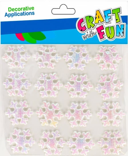 Craft With Fun, Ozdoba dekoracyjna samoprzylepna, materiałowa Śnieżynki, 16 szt., 501457 Craft With Fun