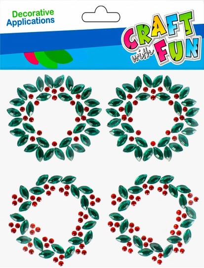 Craft With Fun, Ozdoba dekoracyjna samoprzylepne Boże Narodzenie Kryształki Ornament, 501890 Craft With Fun