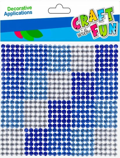 Craft with Fun, Ozdoba dekoracyjna, samoprzylepne, kryształki 10x10, niebieskie, 501430 Craft With Fun