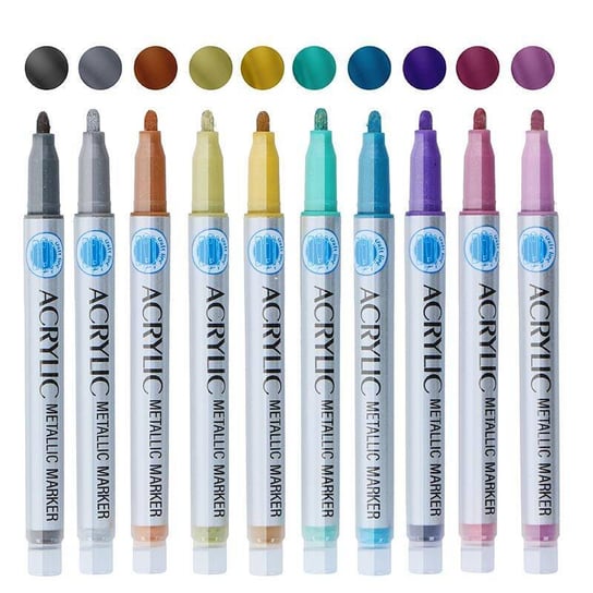 Craft - Zestaw markerów / pisaków akrylowych 10 szt. (metallic) Inna marka