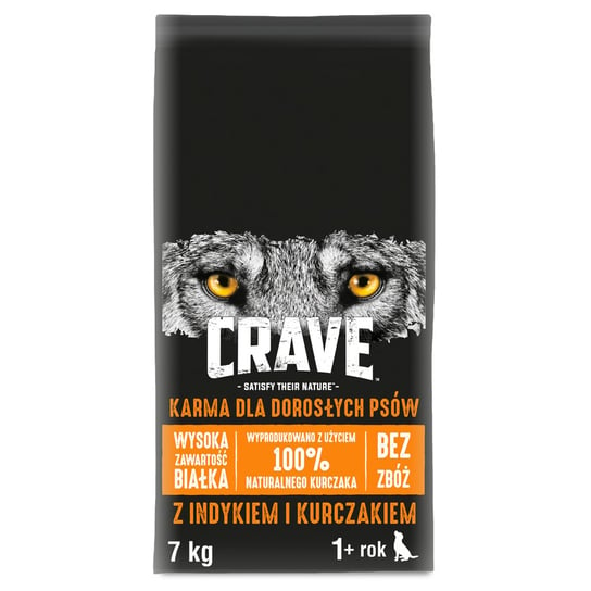 CRAVE - sucha karma 7kg z indykiem i kurczakiem (pełnoporcjowa karma bezzbożowa dla dorosłych psów) CRAVE