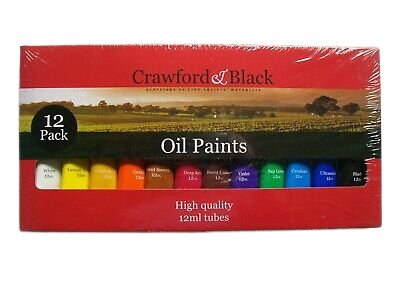 Crawford & Black - Zestaw 12 wysokiej jakości farb olejnych Crawford & Black