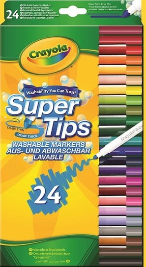 Crayola, flamastry zmywalne Supertips, 24 kolory Crayola