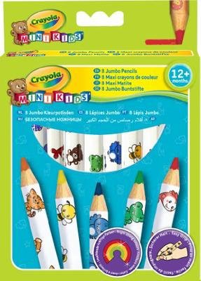 Crayola, kredki ołówkowe zmywalne, Mini Kids, Jumbo, 8 sztuk Crayola
