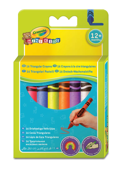 Crayola kredki świecowe trójkątne zmywalne, Mini Kids, 16 sztuk Crayola