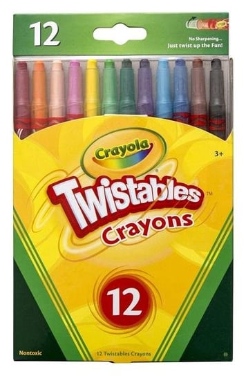Crayola, kredki świecowe wykręcane zmywalne, Twistables, 12 kolorów Crayola