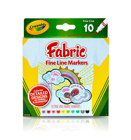 Crayola, Markery do tkanin, Fabric Markers, 10 kolorów Crayola