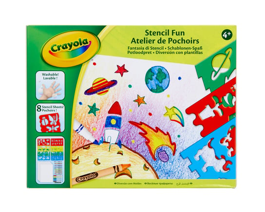Crayola, zestaw z szablonami do rysowania, kredki, flamastry, 42 elementy Crayola