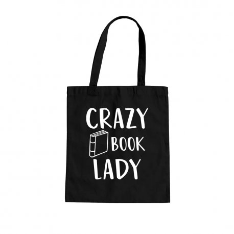 Crazy Book Lady - Torba Z Nadrukiem Prezent Dla Miłośniczki Książek Koszulkowy