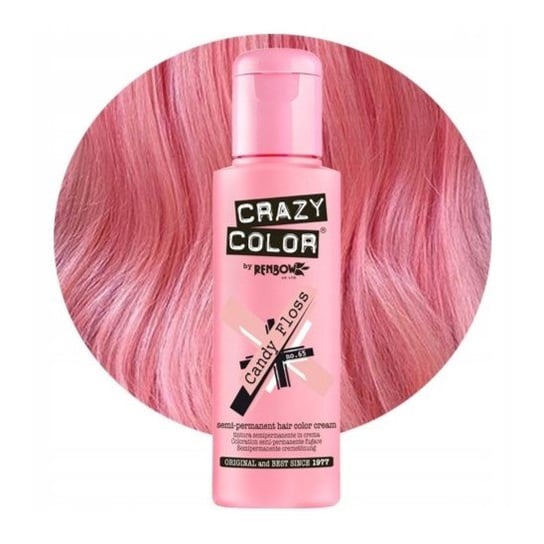 CRAZY COLOR Krem do koloryzacji włosów No. 65 - Candy Floss - 100ml Crazy Color