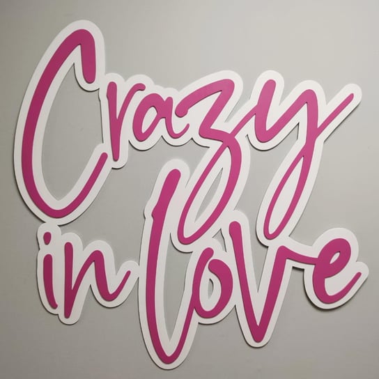 Crazy in Love - drewniany napis z efektem 3D, ozdoba na ścianę, szerokość: 50cm Inna marka