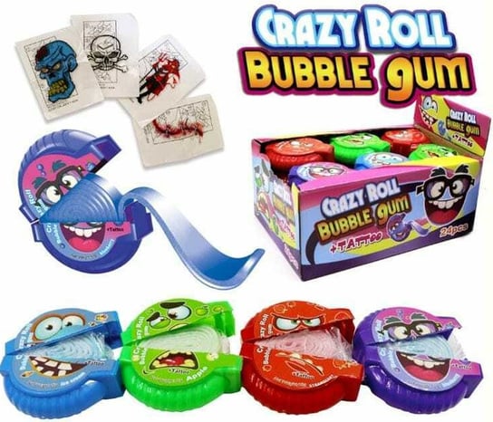 Crazy Roll, guma balonowa z tatuażem, 24 x 15 g Nestle