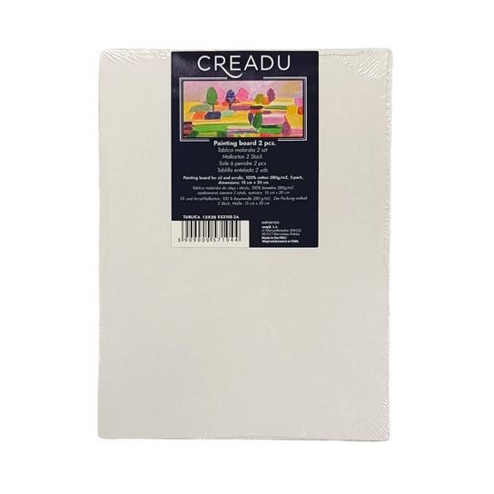Creadu, Tablica malarska bawełniana dla oleju i akrylu, 15x20 cm, 2 szt Creadu