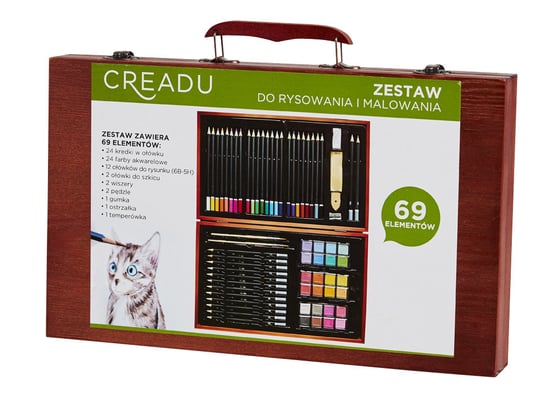 Creadu, Zestaw do rysowania i malowania, 69 el. Creadu