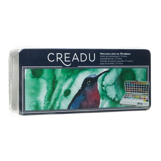Creadu, Zestaw farb akwarelowych w metalowym etui, 72 kolory + pędzel Creadu