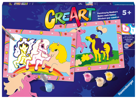 CreArt dla dzieci Junior, Malowanie po numerach, Rozbrykane Kucyki CreArt