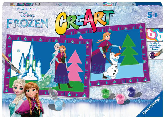 CreArt dla dzieci, Malowanie po numerach, Frozen, Królowa Lodu, 2 szt. CreArt