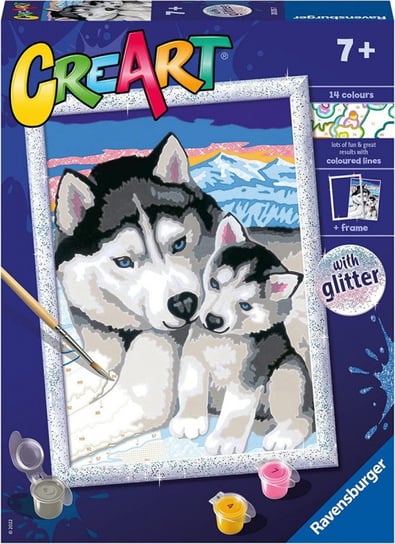 CreArt dla dzieci Malowanie po numerach Husky CreArt