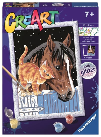 CreArt dla dzieci Malowanie po numerach Koń i kotek CreArt
