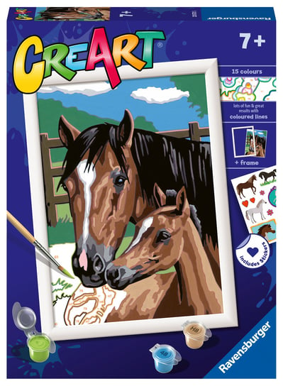 CreArt dla dzieci Malowanie po numerach Konie 23573 CreArt