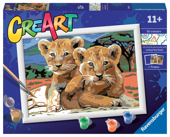 CreArt dla dzieci Malowanie po numerach Małe lwiątka CreArt