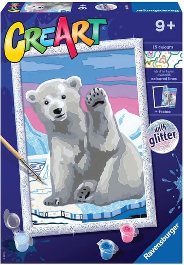 CreArt dla dzieci Malowanie po numerach Miś polarny CreArt