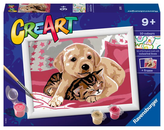 CreArt dla dzieci Malowanie po numerach Piesek z kotkiem CreArt