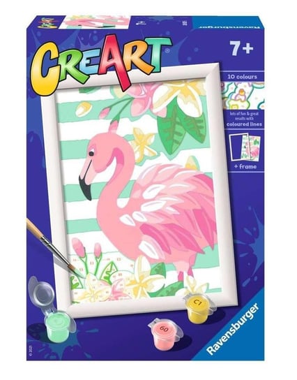 CreArt dla dzieci Malowanie po numerach Różowy flaming CreArt