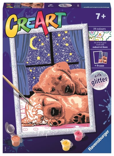 CreArt dla dzieci Malowanie po numerach Śpiące psiaki CreArt