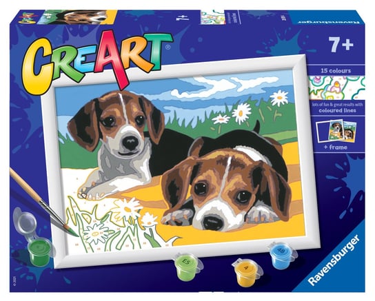 CreArt dla dzieci Malowanie po numerach Szczeniaczki Jack Russel CreArt