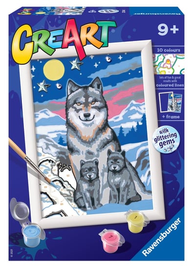 CreArt dla dzieci Malowanie po numerach Wilk CreArt