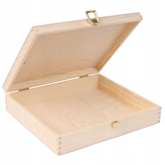 Creative Deco drewniane pudełko szkatułka z zamkiem, 29 x 25 x 6,5 cm Creative Deco