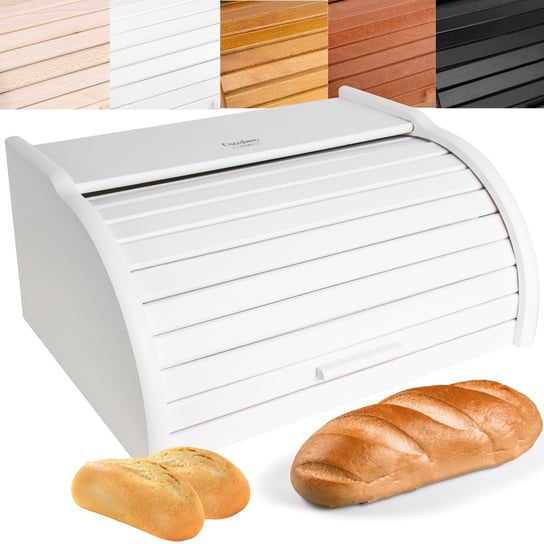 Creative Home drewniany chlebak, pojemnik na chleb, biały Creative Home