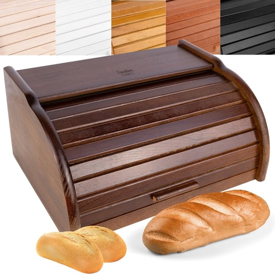 Creative Home drewniany chlebak, pojemnik na chleb, brązowy Creative Home